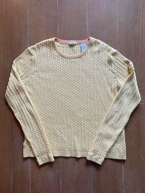 Izod Butter Yellow Cable Knit Sweater